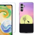 thumbnail image 1 of Phone Case Cover for Samsung Galaxy A35 5G, with Tempered Glass Screen Protector, by OneToughShield - Moonlight Flamingo, 1 of 3