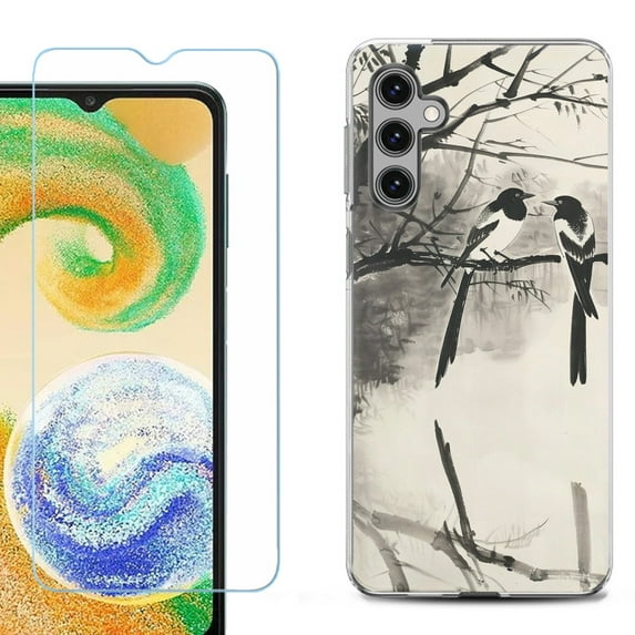 Phone Case Cover for Samsung Galaxy A35 5G, with Tempered Glass Screen Protector, by OneToughShield - Springtime Birds