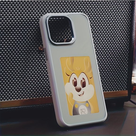 Phone Case: DIY Black Tech E-Ink Screen Phone Case, Work Progress Onto the Case Without Charging, Displaying Photos Directly on Your Phone Case. Compatible with iPhone 16, 16 Pro, 16 Pro Max,