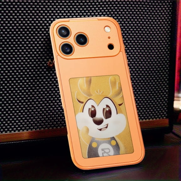 Phone Case: DIY Black Tech E-Ink Screen Phone Case, Work Progress Onto the Case Without Charging, Displaying Photos Directly on Your Phone Case. Compatible with iPhone 16, 16 Pro, 16 Pro Max,