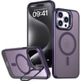 thumbnail image 1 of Phone Case Designed for iPhone 13 Pro Max Case Magnetic with Kickstand,Slim Shockproof Military protecive Buil-in Camera Ring Stand Cover Case for 13 Pro Max 6.5inch (Dark Purple), 1 of 12