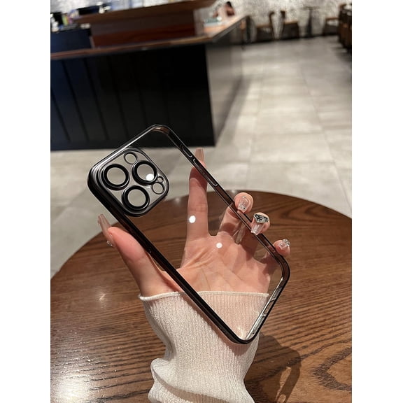 Phone Case Electroplating Matte Edge FOR Iphone15 Mobile Phone Case Ultra-thin and Transparent for Apple 14 All-inclusive Lens Film Hard Protective Case