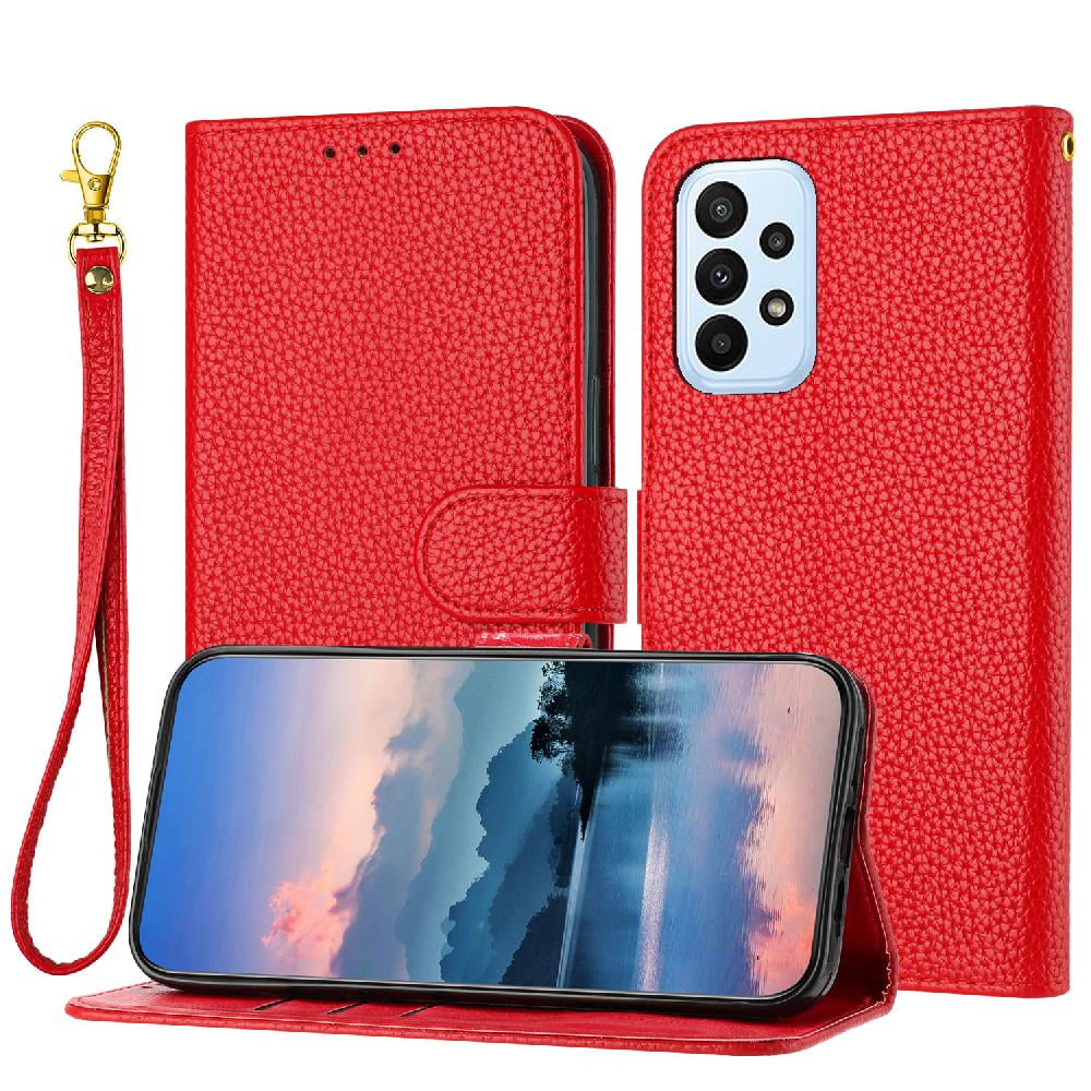 Phone Case for Samsung Galaxy A73 5G Litchi Pattern PU Lether Flip ...
