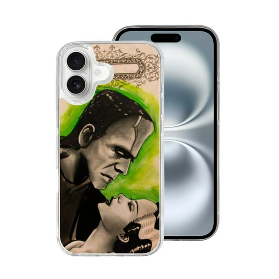 Phone Case Frankensteins Monster and His Birthday Bride Compatible with iPhone 17 Case Shockproof Soft TPU Silicone Print Transparent Protective Cover