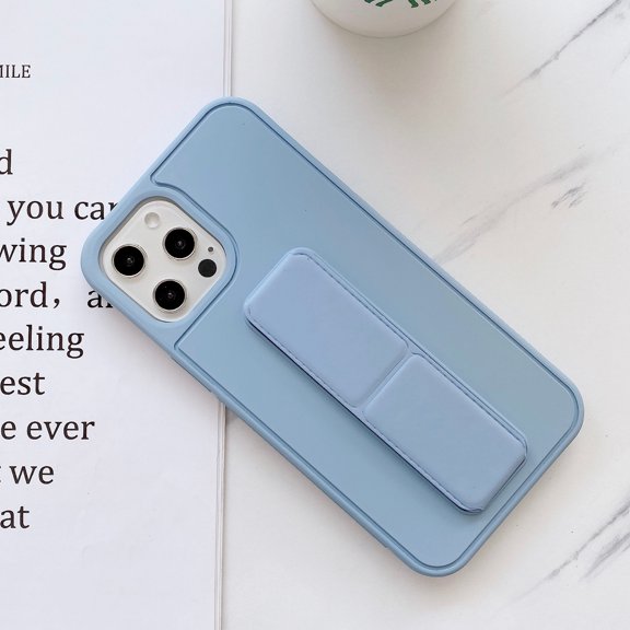 Phone Case, Gaqring Protective Handle Case for 12 Pro Max 6.7 Inch, Wireless Charging Compatible PC Hard Back Cover with Grip Stand Anti-Scratch, Sky Blue