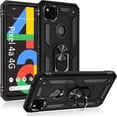 thumbnail image 1 of Phone Case for Google 4a 4G,Google Pixel 4a 4G Case, Military Grade Protective Google Pixel 4a Cases Cover with Ring Car Mount Kickstand for Google Pixel 4a 4G - Black, 1 of 12