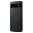 thumbnail image 1 of Phone Case for Google Pixel 6, Strong Magnetic Compatible with Mag-Safe, Vintage PU Leather Men Women Cover, Non-Slip Grip Shockproof Protective Bumper Case for Google Pixel 6, Black, 1 of 4