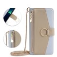 thumbnail image 1 of Phone Case for Google Pixel 7 Pro Zipper Wallet Cover with Make-up Mirror, Flip Cover PU Leather Ring Card Holder Kickstand Crossbody Strap Chain Cell Phone Cover for Google Pixel 7 Pro, Blue, 1 of 6