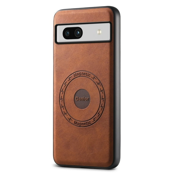Phone Case for Google Pixel 7A, Strong Magnetic Compatible with Mag-Safe, Vintage PU Leather Men Women Cover, Non-Slip Grip Shockproof Protective Bumper Case for Google Pixel 7A, Brown