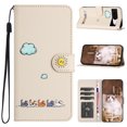 thumbnail image 1 of Phone Case for Google Pixel 8, Folding Faux Leather Cute Animal Pattern Wallet Flip Cover with Card Holder & Wrist Strap, Magnetic Closure Shockproof Kickstand Phone Case - Beige, 1 of 8