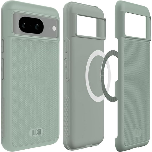 TUDIA MergeGrip Google Pixel 8 Case Magsafe Compatible Military Grade Heavy Duty - Green Lily