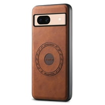 Phone Case for Google Pixel 8A, Strong Magnetic Compatible with Mag-Safe, Vintage PU Leather Men Women Cover, Non-Slip Grip Shockproof Protective Bumper Case for Google Pixel 8A, Brown
