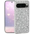 thumbnail image 1 of Phone Case for Google Pixel 9 Pro Case Glitter Sparkle Pink, Glamorous Bling Shiny Cover Google Pixel 9 Pro Case Silicone Anti-Fingerprint Thin (Silver), 1 of 14