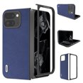thumbnail image 1 of Phone Case for Google Pixel 9 Pro Fold Case, Slim Thin Lightweight Protective Phone Case with Non-Slip Leather Back Cover with Silver Electroplated Frame for Google Pixel 9 Pro Fold,Darkblue, 1 of 10