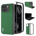 thumbnail image 1 of Phone Case for Google Pixel 9 Pro Fold Case, Slim Thin Lightweight Protective Phone Case with Non-Slip Leather Back Cover with Silver Electroplated Frame for Google Pixel 9 Pro Fold,Green, 1 of 10