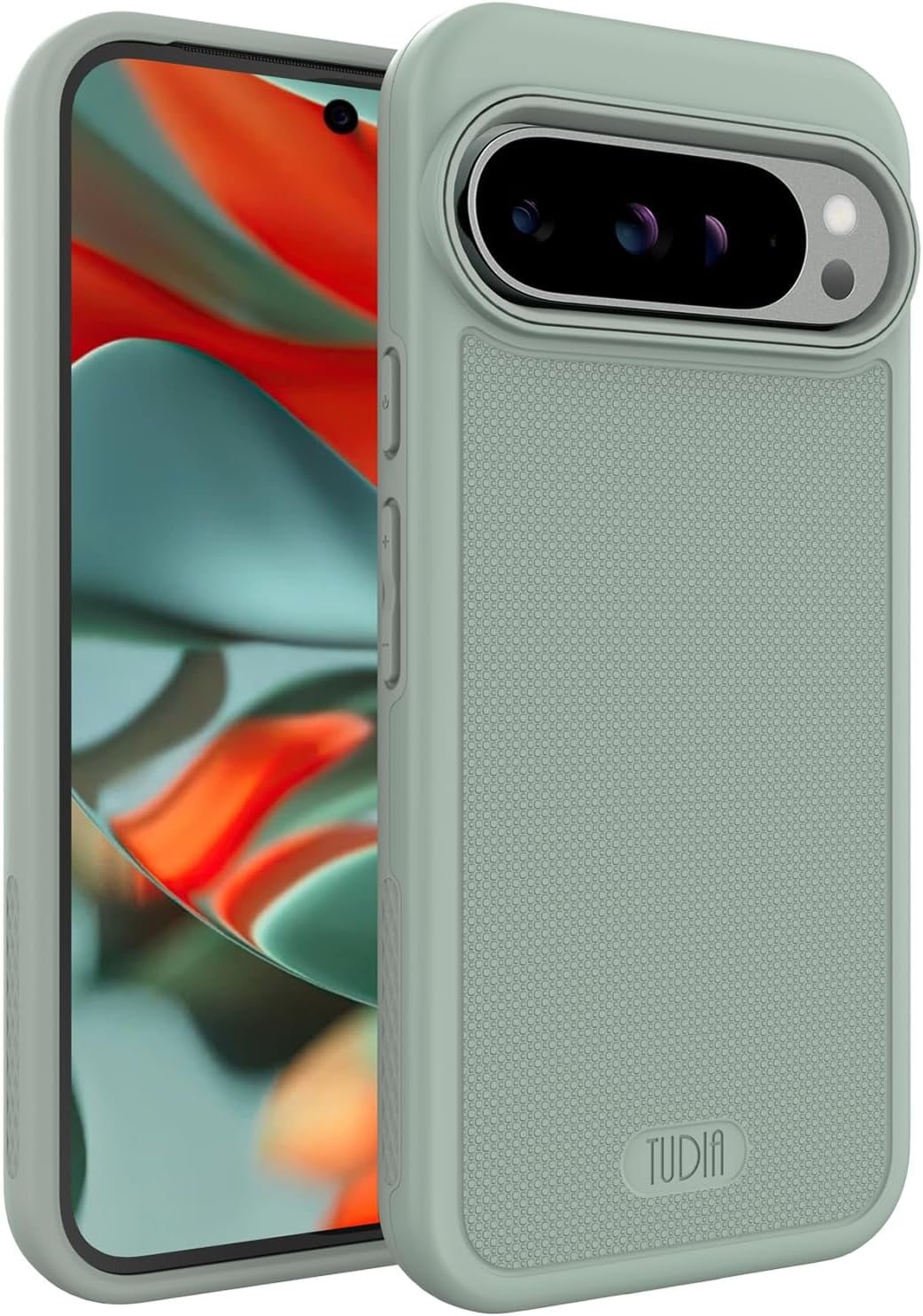 TUDIA MergeGrip Google Pixel 9 Pro XL Case Drop Tested Heavy Duty - Green Lily