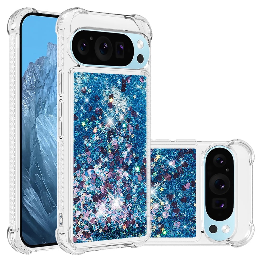 Phone Case for Google Pixel 9 Pro XL Cover Sparkle Glitter Floating ...