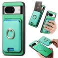 thumbnail image 1 of Phone Case for Google Pixel 9, Ultra Slim Phone Grip Ring Stand PU Leather Detachable Magnetic Credit Card Holder Drop Protective Case Cover Compatible with Google Pixel 9, Green, 1 of 8