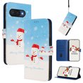 thumbnail image 1 of Phone Case for Google Pixel 9a, Luxury Christmas Pattern Card Slots Cash Pocket Magnetic Clasp Full Body Protection Shockproof Kickstand Wallet Flip Case with Wrist Strap for Google Pixel 9a, B, 1 of 7