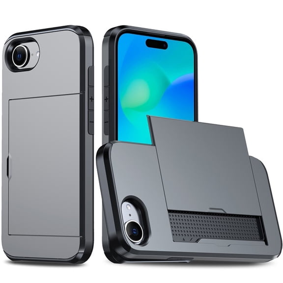 Phone Case Housing with Card Slot Double Layer Shock Absorption for Everyday Use