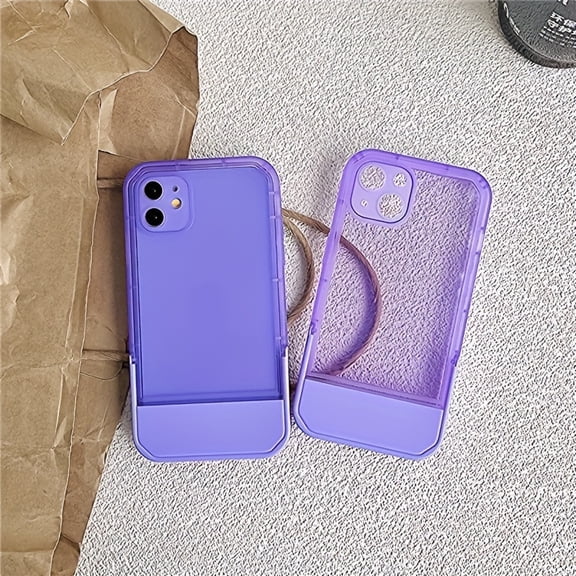 [Luxury Clear Phone Case] iPhone Clear Phone Case with Luxury Holder Stand Bracket for 14, 13, 12 Pro Max, 11