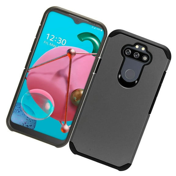 Phone Case for LG K31 / Aristo 5 / Fortune 3 / Risio 4 / Phoenix 5 / Tribute Monarch / K8x Hybrid Anti-Drop Protection Shockproof Armor Dual Layers Frame Rubber Rugged TPU Hard Slim Case Gray Cover