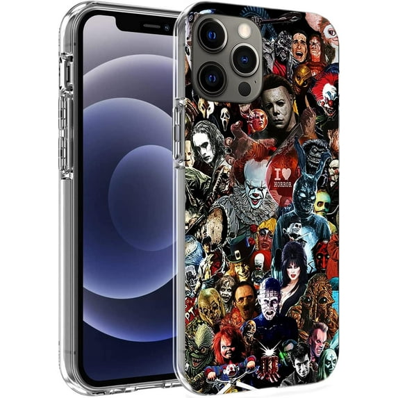 Phone Case Love Horror Characters Movie Halloween All Scary Compatible with iPhone 13 Pro Max Case Shockproof Soft TPU Silicone Print Transparent Protective Cover