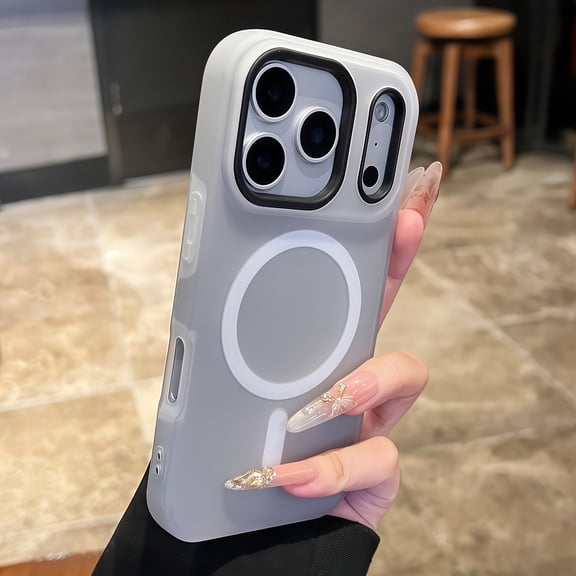 Phone Case Luxury/2-In-1 Magnetic Candy-Colored/Compatible with Iphone 17 Pro Max,Air 16,15,14,13,12 Pro Max Plus/Protective Cover/Frosted Soft Shell with Magnetic Wireless Charging/Shockproof Back