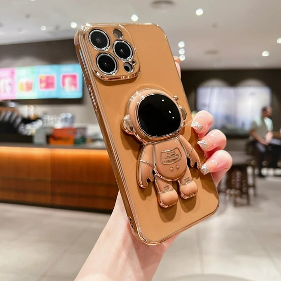 Phone Case Luxury Astronaut Electroplated Case For Iphone 11 12 13 14 15 Pro Max Kickstand Candy Cases Cover