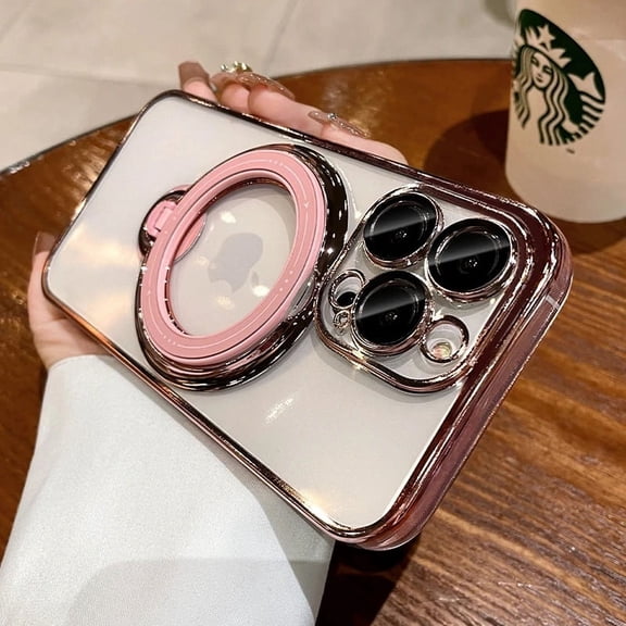 Phone Case Luxury Magsafe Wireless Charging Case For Iphone 11 12 13 14 15 Pro Max Plus Transparent Magnetic Ring Bracket Bumper Cover