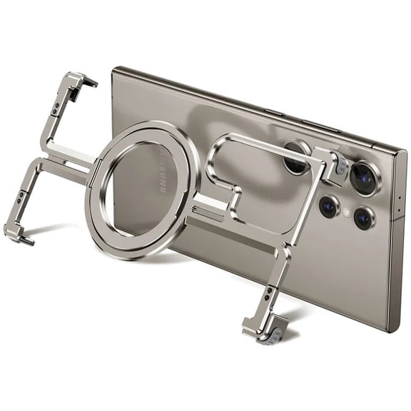 Phone Case With Magnetic Ring Stand, Heavy Duty Metal Bumper Case, Shockproof Anti-Scratch Cover For Samsung Galaxy S24 S23 Ultra Plus, Full Protection With Finger Ring Holder