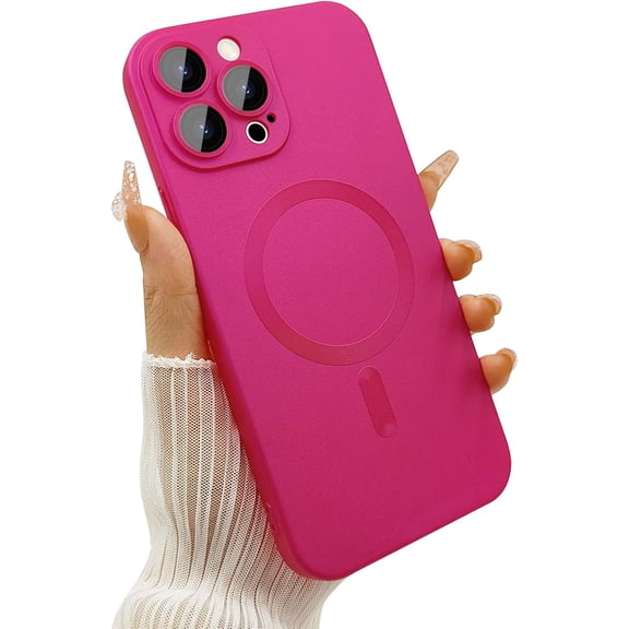Phone Case Magnetic case for iPhone 14 Pro Max for Women, Matte Luxury Soft Metallic Luster Design with Camera Lens Protector, Compatible for Magsafe Case for iPhone 14 Pro Max 6.7"