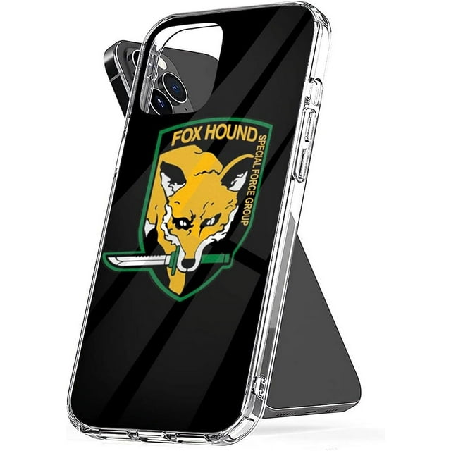 Phone Case Metal Cover Gear Funny Solid Aesthetic Fox Shockproof Hound Logo Transparent Compatible with iPhone 14 Pro 6.1 Inch