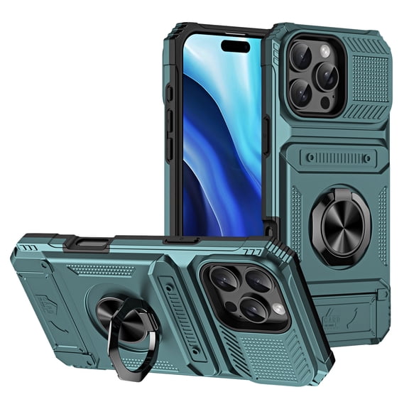 Phone Case Military-Grade with HD Clarity with 3 Light Modes Full Body Rugged Armor Case Must-Have Accessory Green Elite Titanium Model Harmonic Flow Series Green