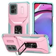 thumbnail image 1 of Phone Case for Motorola G Pure with Sliding Camera Cover, with 360° + 100° Free Rotation Metal Finger Ring Bracket, Fit Magnet Car Mount, 2 In 1 Cover for Motorola G Pure, Rosegold, 1 of 8