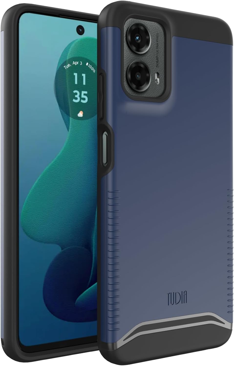 Custodia TUDIA Merge Pro Per Motorola Edge 2025, Con Compatibilità MagSafe, Doppio Strato, Antiscivolo, Militare, Bleu Indigo - 2