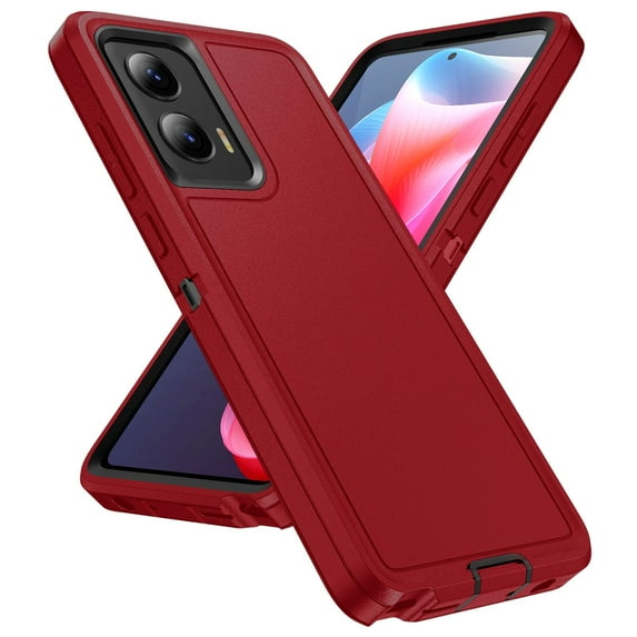 Phone Case for Motorola Moto G 5G 2025 Case, Heavy Duty Shockproof & Dropproof Triple-Layers Protective Cover Non-Slip Anti-Scratch Phone Case for Motorola Moto G 5G 2025, Red