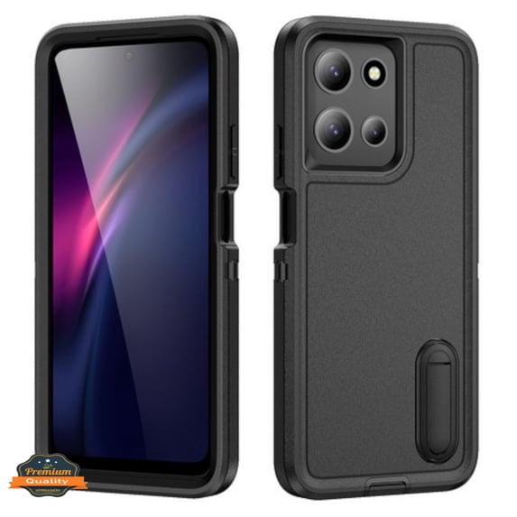 Phone Case for Motorola Moto G 5G 2025 Sturdy Shockproof Hybrid with Built-in Kickstand – Heavy Duty Protection, Drop-Resistant Cover Fit for Moto G 5G (2025) (Black)