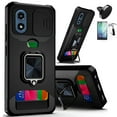 thumbnail image 1 of Phone Case for Motorola Moto G Play 2024 XT2413V with Screen Protector, Car Mount, Card slot, Camera Lines Cover (3in1 Case Black +Tempered Glass +Car Mount), 1 of 6