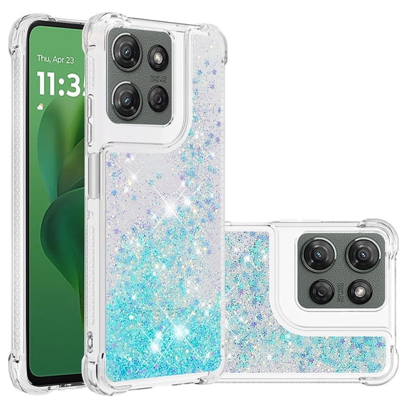 Phone Case for Motorola Moto G Play 5G 2025/Moto G Power 5G 2025 Cover Sparkle Glitter Floating Liquid Quicksand Shockproof Soft Silicone TPU Bumper Protective Cover Case, S8