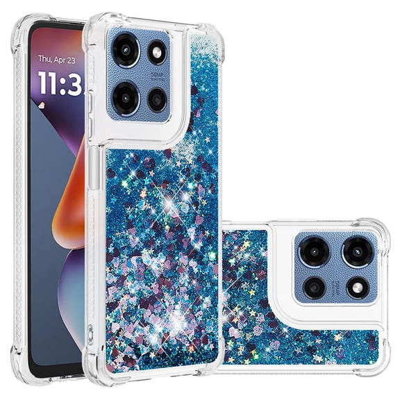 Phone Case for Motorola Moto G Play 5G 2026 Cover Sparkle Glitter Floating Liquid Quicksand Shockproof Soft Silicone TPU Bumper Protective Cover Case, S5
