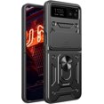 thumbnail image 1 of Phone Case for Motorola Razr 40 with Camera Cover, Heavy Duty Protective with Slide Lens Cover & 360° Finger Ring Stable Kickstand Case for Motorola Razr 40 SJ-Black, 1 of 10