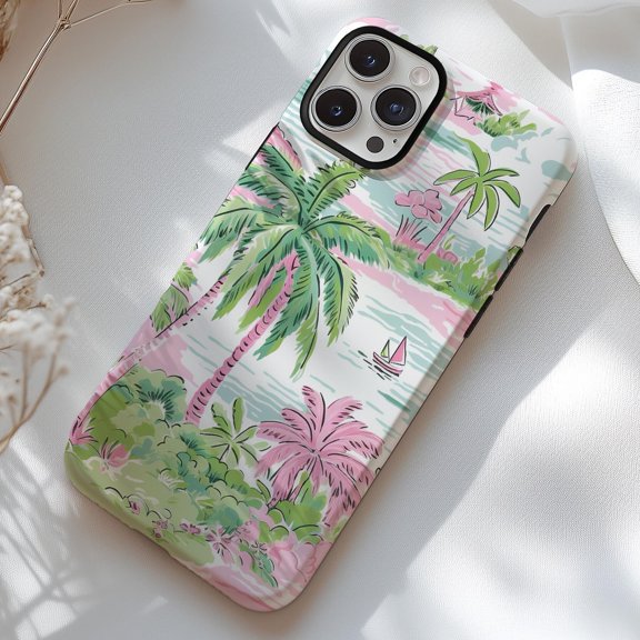 Phone Case: Palm Tree Summer Aesthetic With A Coastal Beach Design