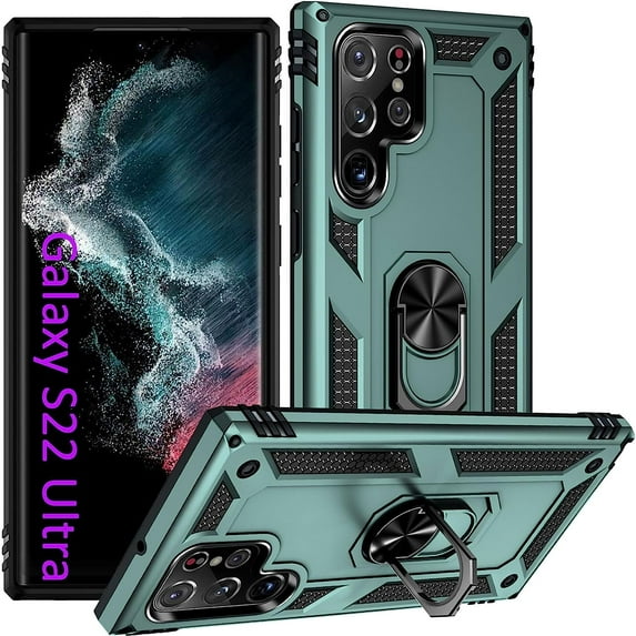 Phone Case for S22 Ultra Case Samsung Galaxy S22 Ultra Phone Case, Military Grade, Heavy Duty, with Kickstand Ring, Support Magnet Car Mount for Samsung Galaxy S22 Ultra Case Blue