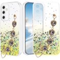 thumbnail image 1 of Phone Case for Samsung A15 5g Telephone Case with Chain Strap Bracelet, Shockproof Samsung Galaxy A15 5g Case Clear Glitter Silicone Aesthetic Cover Pink Cute (Yellow), 1 of 14