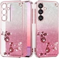 thumbnail image 1 of Phone Case for Samsung A25 5g Case Clear Glitter Sparkle Aesthetic Samsung Galaxy A25 5g Case Silicone Soft Flower Transparent Shockproof Cover Purple Slim (Pink), 1 of 7