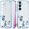 thumbnail image 1 of Phone Case for Samsung A35 Case Clear Glitter Sparkle Aesthetic Samsung Galaxy A35 5g Case Silicone Soft Flower Transparent Shockproof Cover Purple Slim (Silver-Blue), 1 of 14