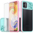 thumbnail image 1 of Phone Case for Samsung Galaxy A04e with Tempered Glass Screen Protector Cover and Camera Cover Slide 360 Full Body Protection Slim Clear Bumper Cell Accessories AO4e A 04e Women Men Sky Blue, 1 of 12