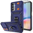 thumbnail image 1 of Phone Case for Samsung Galaxy A05S Case, Galaxy A05S Case with Slide Camera Cover & Screen Protector (2Pcs), 360°Rotation Ring Kickstand Case for Galaxy A05S, Blue, 1 of 8