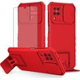 thumbnail image 1 of Phone Case for Samsung Galaxy A12/M12 with Tempered Glass Screen Protector and Slide Camera Cover Kickstand Stand Slim Protective Hard Cell Accessories A 12 5G A-12 S12 12A 4G Women Men Red, 1 of 16